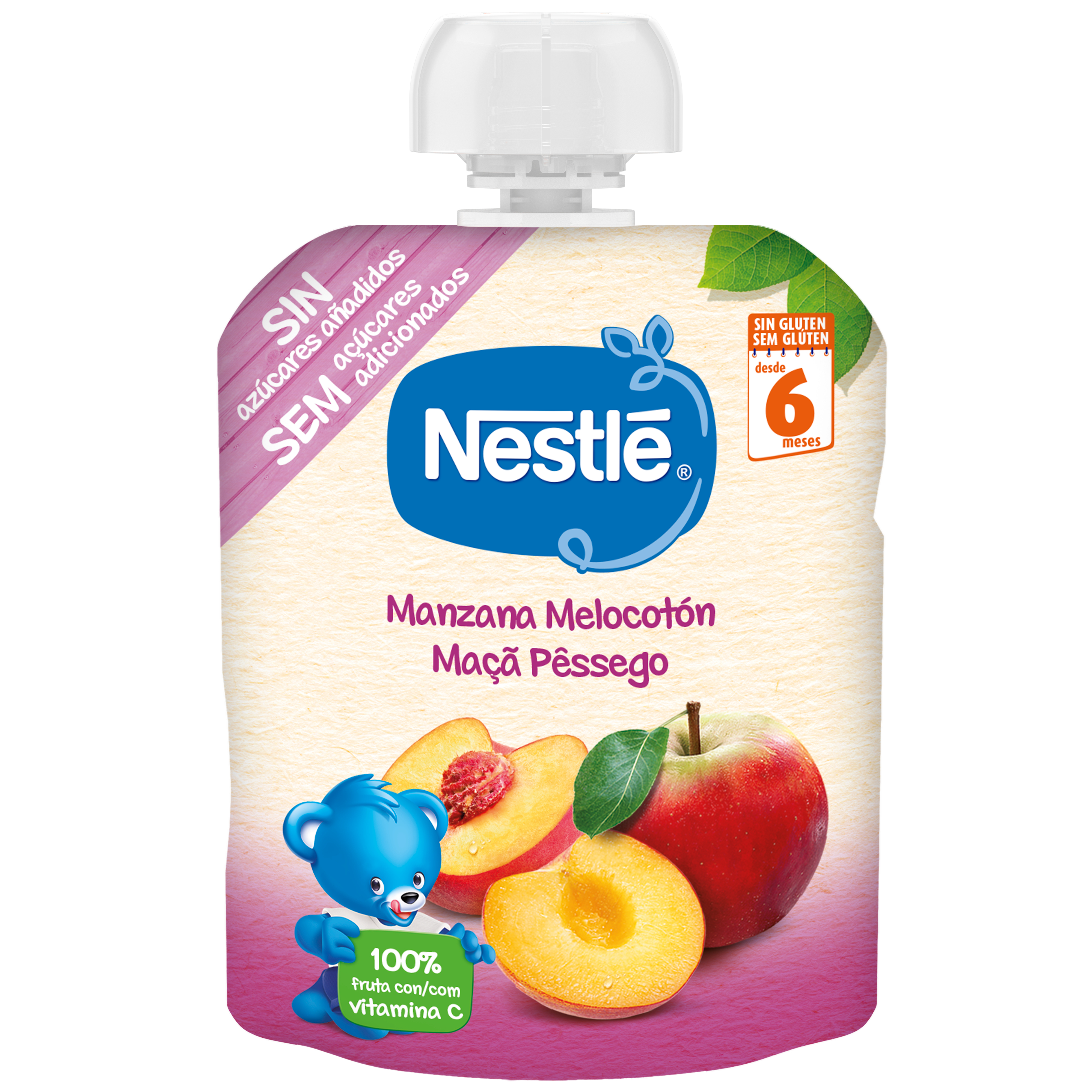 Nestlé Pacotinho de Fruta Maçã e Pêssego 6M+ 90g