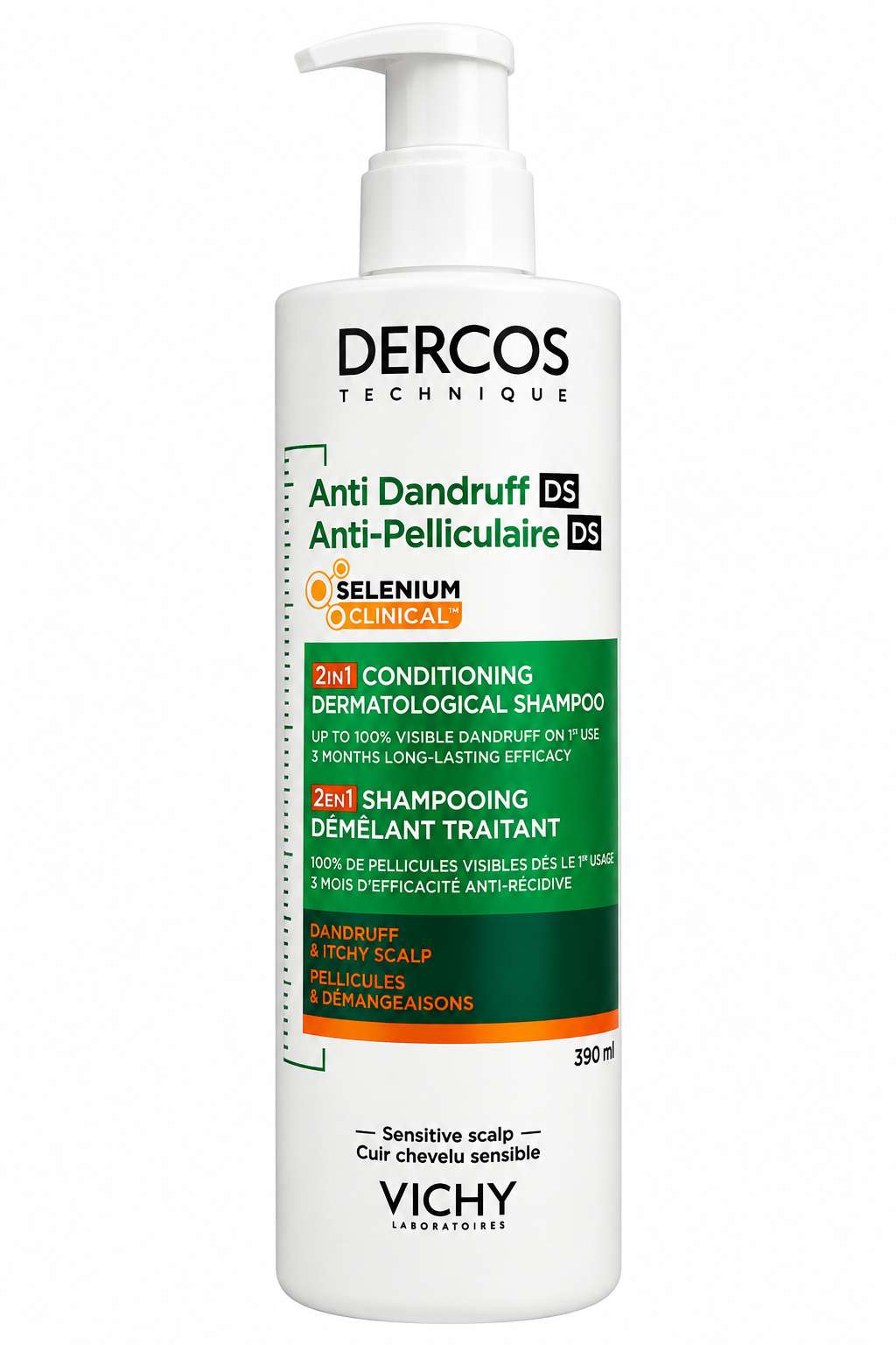 Dercos Anticaspa Champô 2 Em 1 - 390 mL
