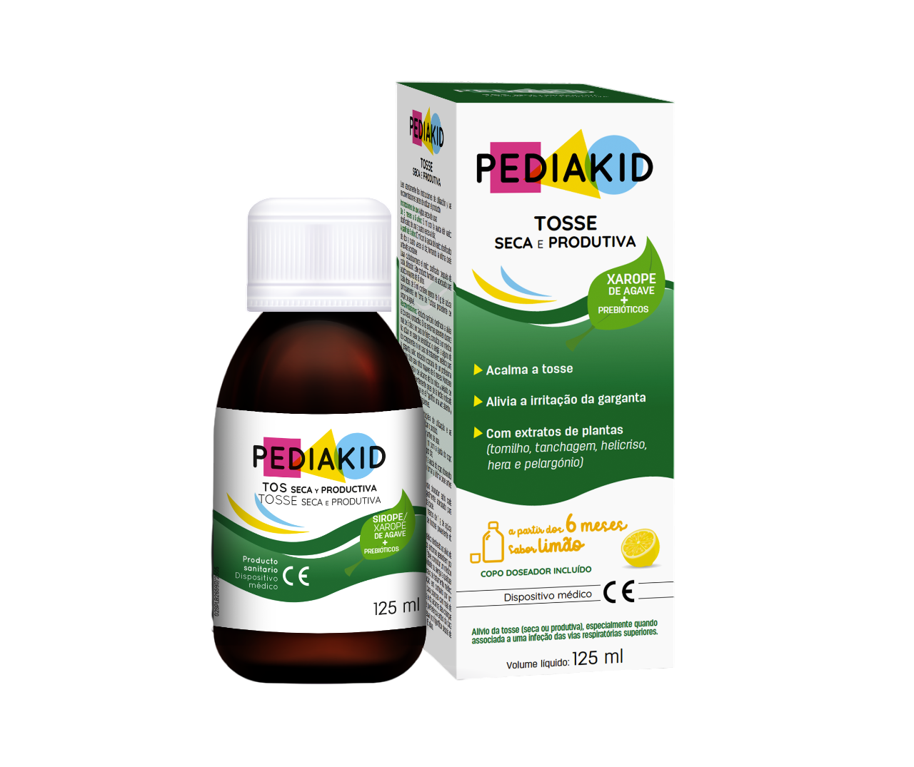 Pediakid Tosse Seca e Produtiva Xarope Limão - 125Ml