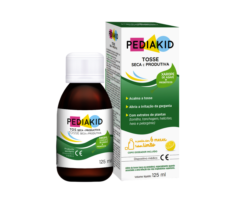 Pediakid Tosse Seca e Produtiva Xarope Limão - 125Ml