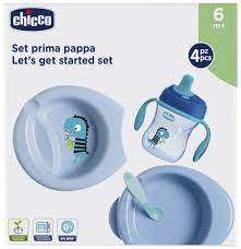 Chicco Conjunto Papa Menino Copo + Primeira Colher + Prato 6m+