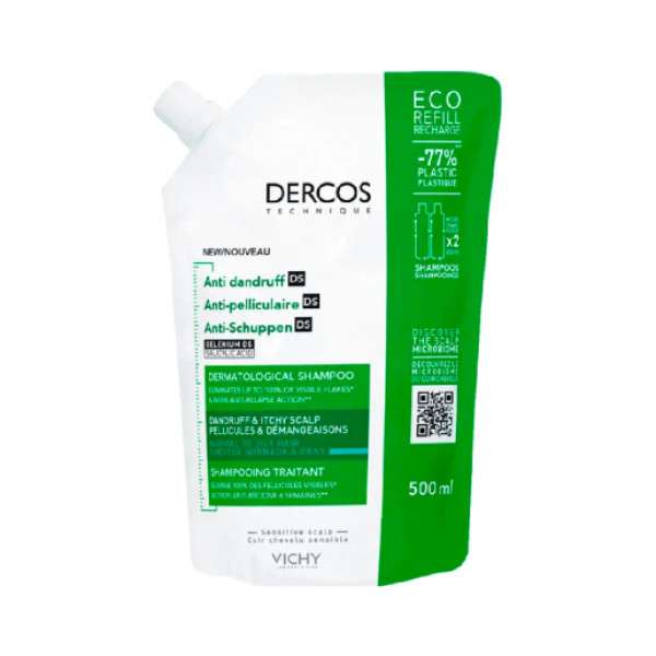 Dercos Ecorefill Recarga Champô Anticaspa DS - Cabelo Normal A Oleoso 500ml