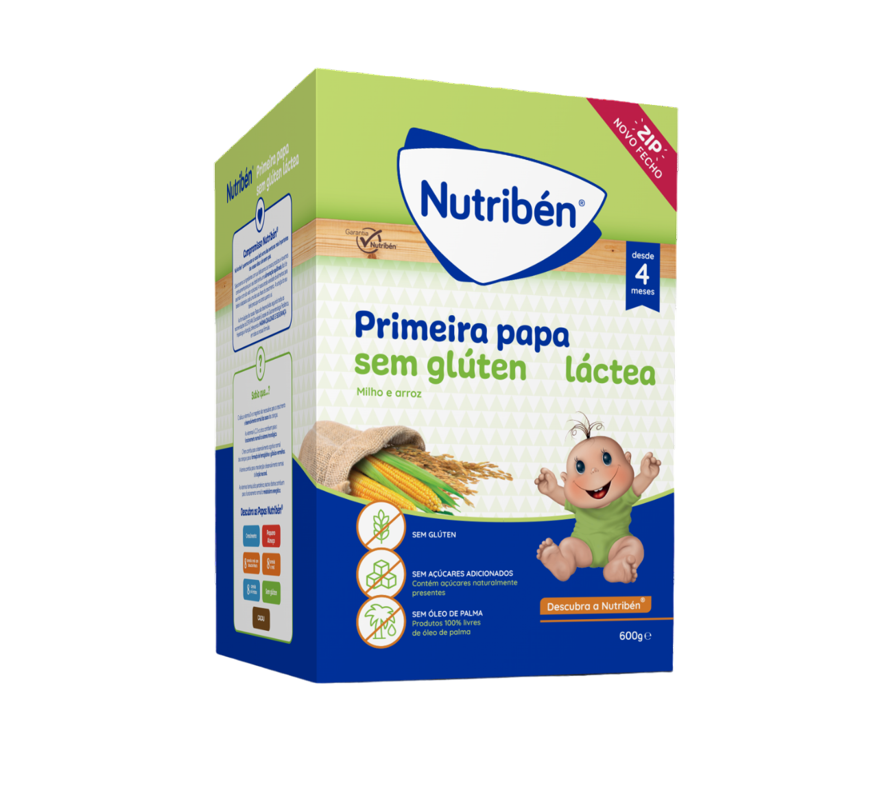 Nutribén Farinhas Primeira Papa sem Glutén Láctea 600g