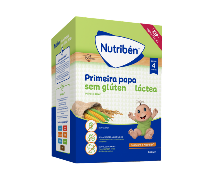 Nutribén Farinhas Primeira Papa sem Glutén Láctea 600g