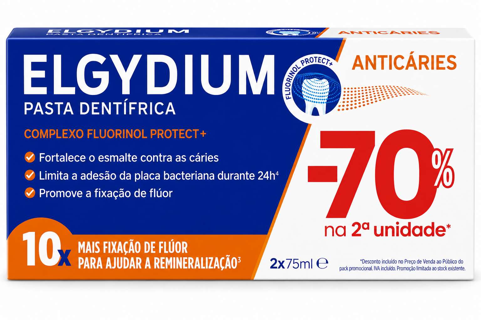 Elgydium Duo Pasta Dentífrica Prevenção Caries -70% 2ªUnidade
