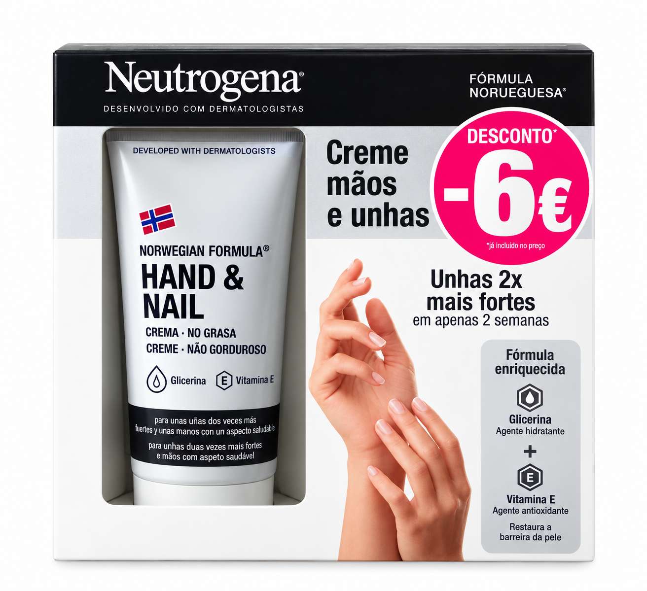 Neutrogena Mãos e Unhas Creme – 75ml x2 | Desconto de 6€