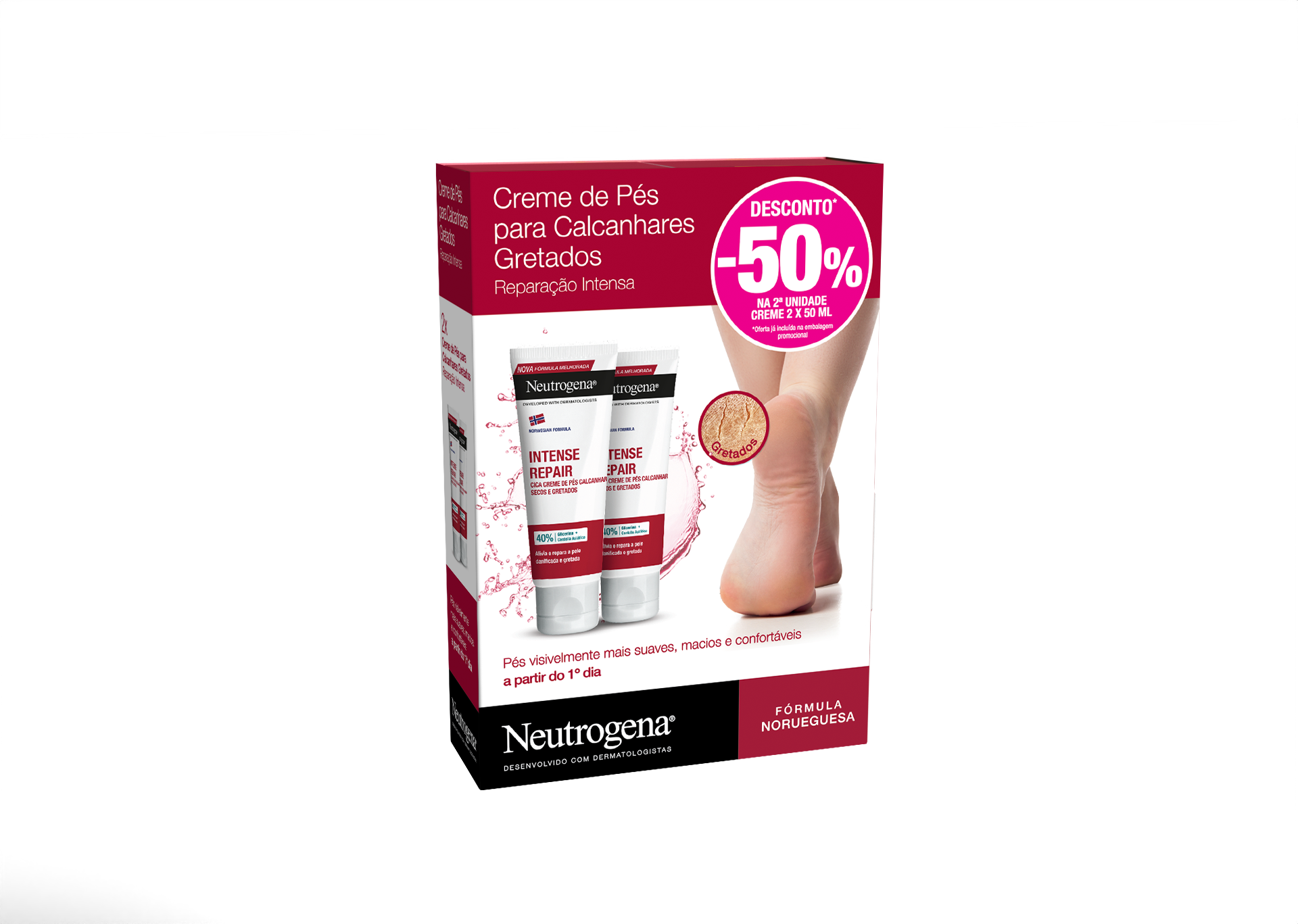 Neutrogena Pés Creme Calcanhar Gretado 50ml x2 com desconto de 50% na 2ª unidade