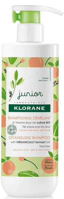 Klorane Júnior Champô Desembaraçador de Pessêgo para Crianças 500 ml