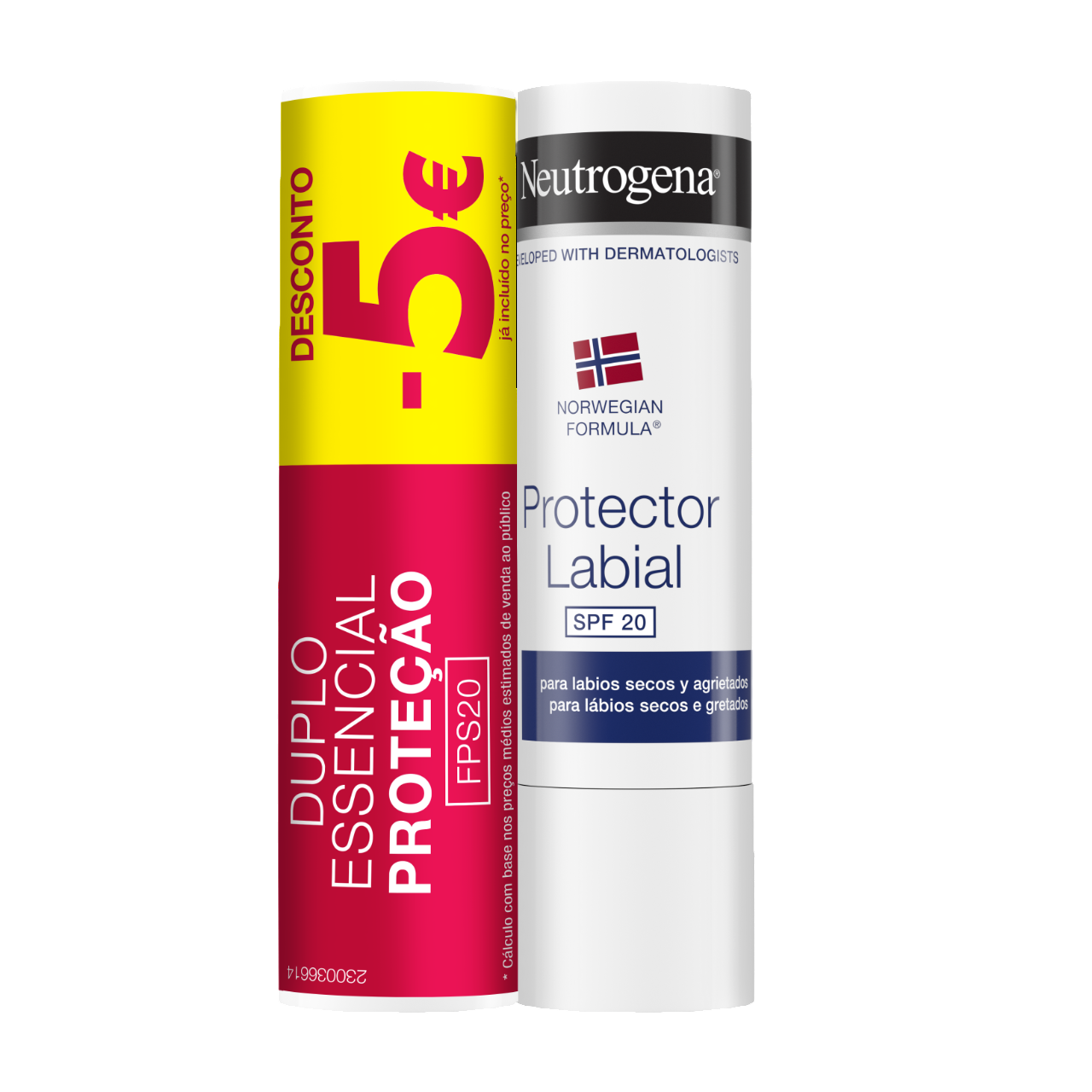 Neutrogena Lábios Stick Proteção 2x3g com desconto de 5€