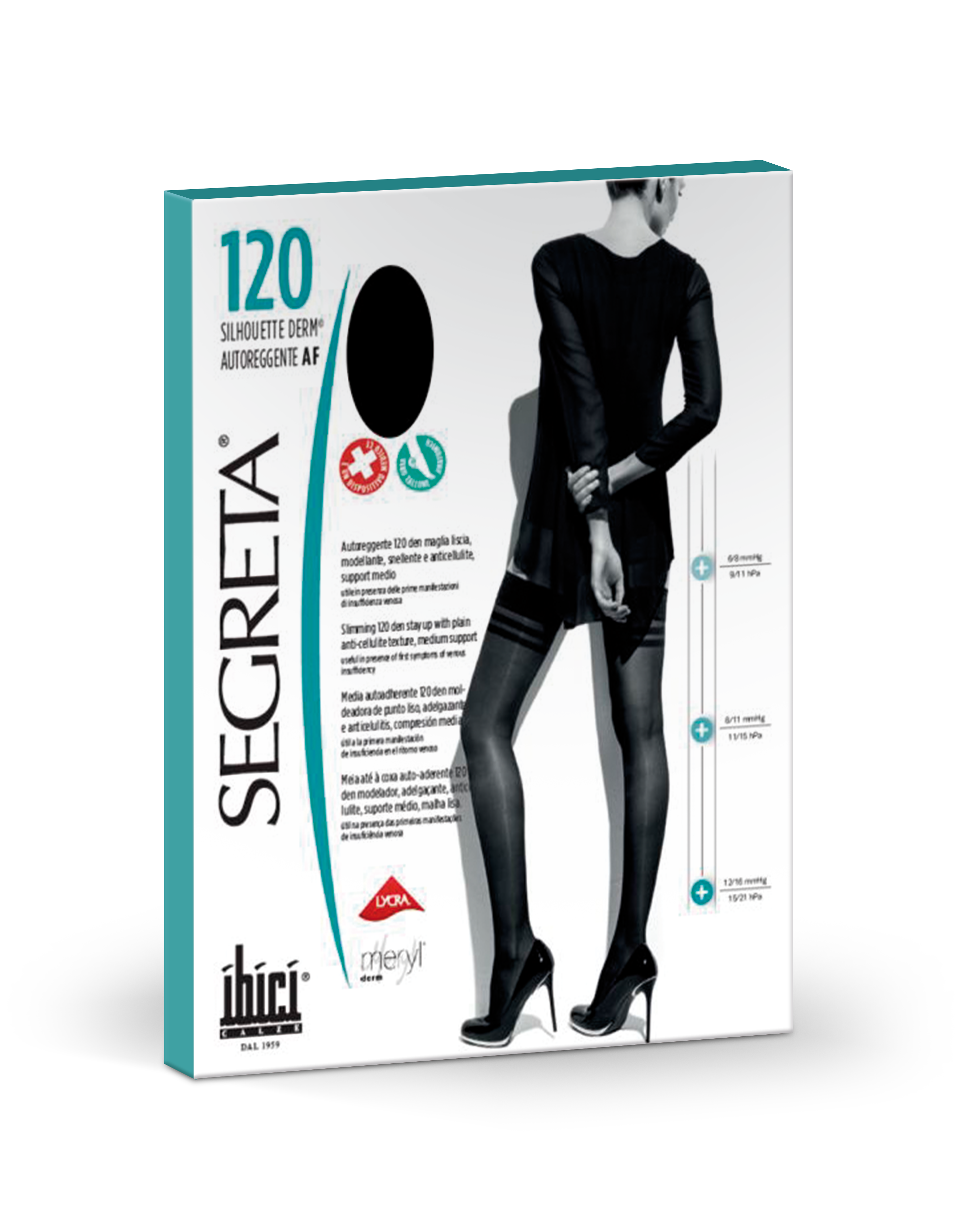 IBICI Meias Stay Up Silhouette Derm 120 PRETO T3