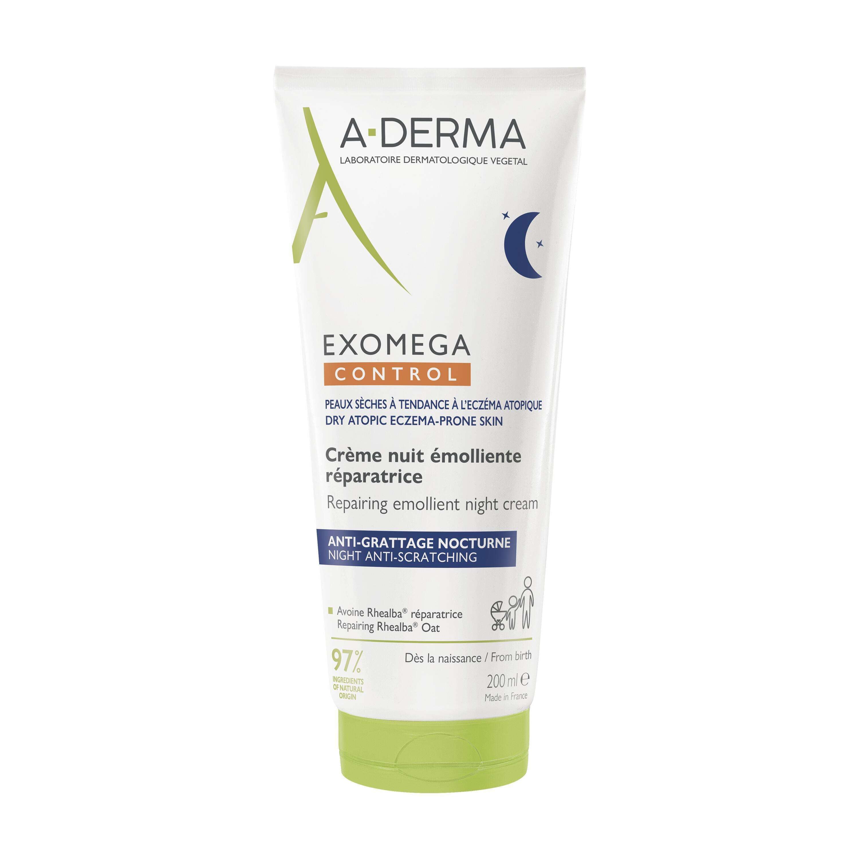 A-Derma Exomega Control Creme Emoliente Anti Prurido Noite 200ml