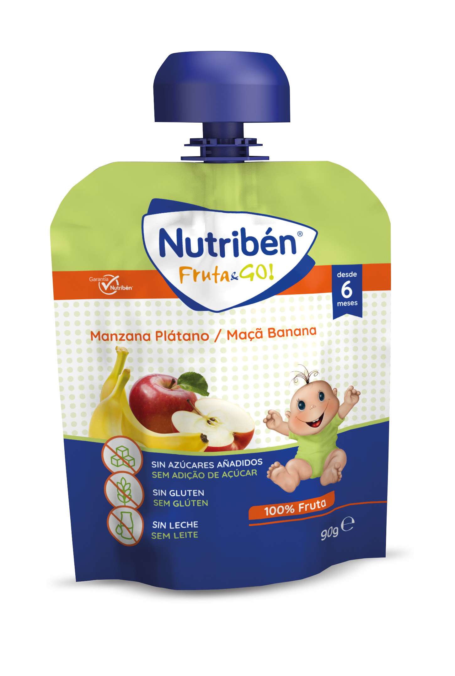 Nutribén Fruta&Go Maçã e Banana +6M 90g