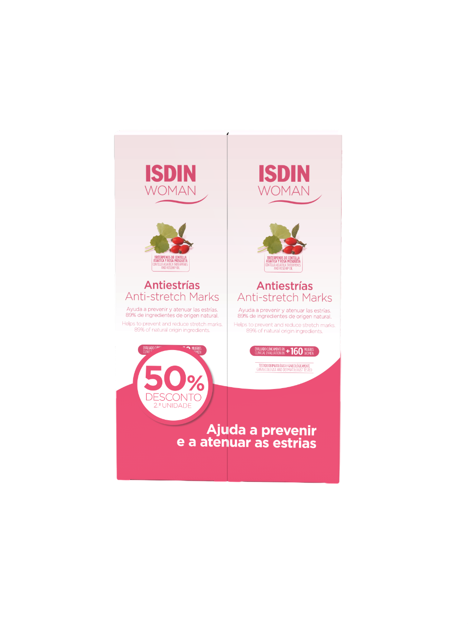 ISDIN Woman Duplo Creme Corpo Antiestrias 2X250ml 2ª 50%- Creme para ajudar a prevenir e atenuar as estrias