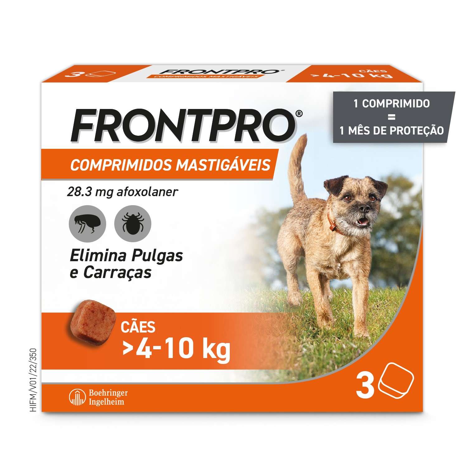 Frontpro 28mg Cães 4-10Kg Comprimidos Mastigáveis x3