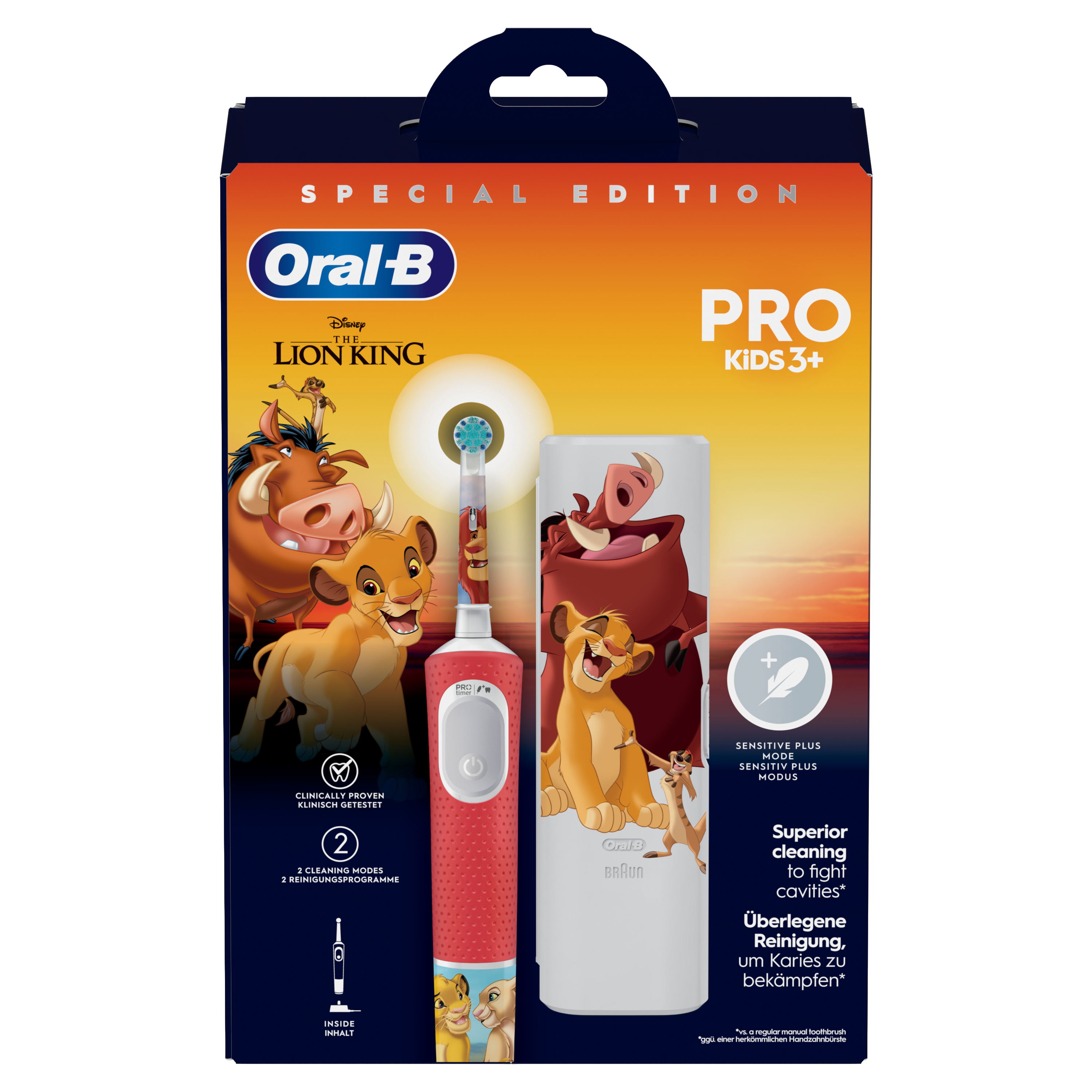 Oral-B PRO Kids 3+ Rei Leão Escova Elétrica Edição Especial