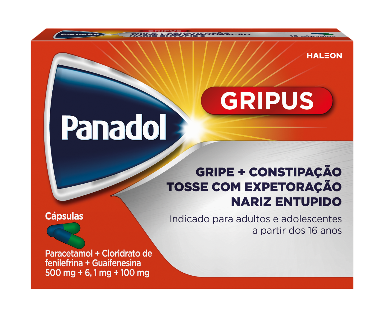 Panadol Gripus , 500 mg + 6.1 mg + 100 mg Blister 16 Unidade(s) Caps