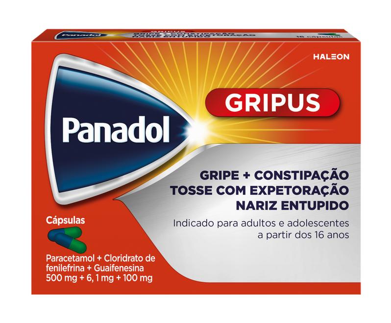 Panadol Gripus , 500 mg + 6.1 mg + 100 mg Blister 16 Unidade(s) Caps