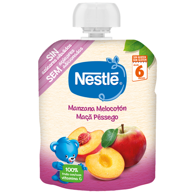 Nestlé Pacotinho de Fruta Maçã e Pêssego 6M+ 90g