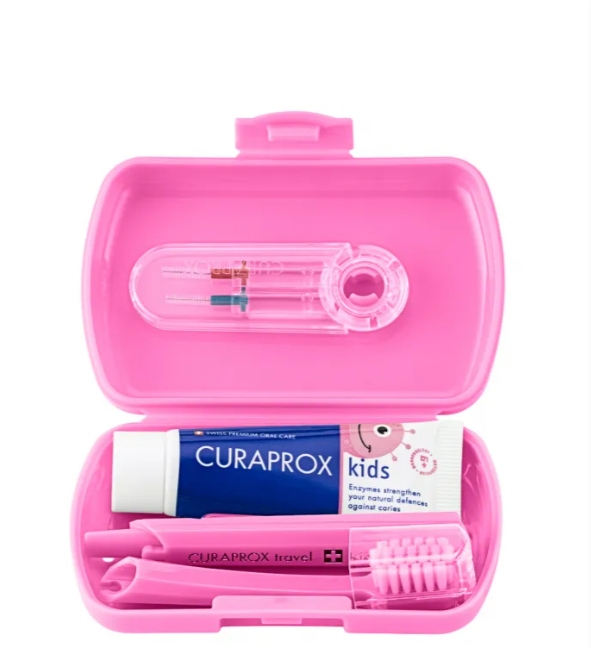 Curaprox Kids Kit Viagem Rosa