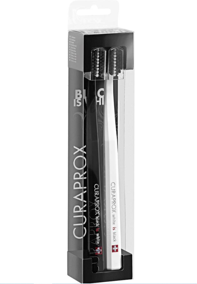 Curaprox Black is White Kit Escova Dentes Preta + Branca