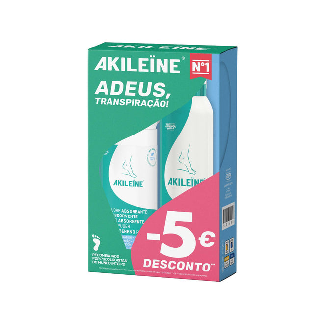 Akileine Transpiração Pó absorvente - 75ml + Spray sapatos (Preço Especial)