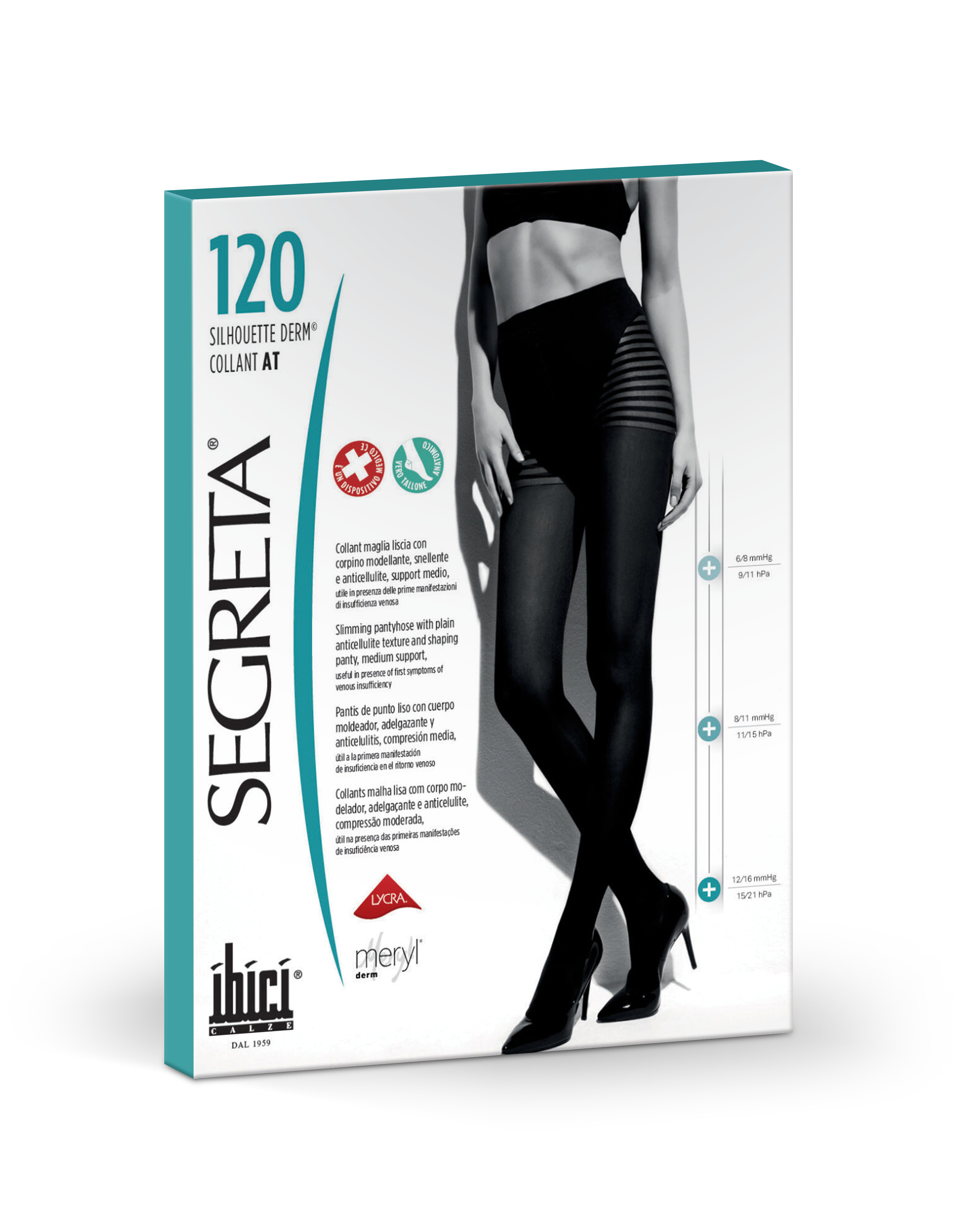 IBICI Collants Silhouette Derm 120 PRETO T4