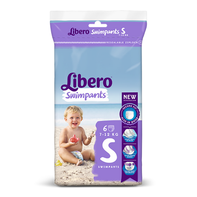 Libero Swimpants Fraldas 7/12Kg S 6 Unidades