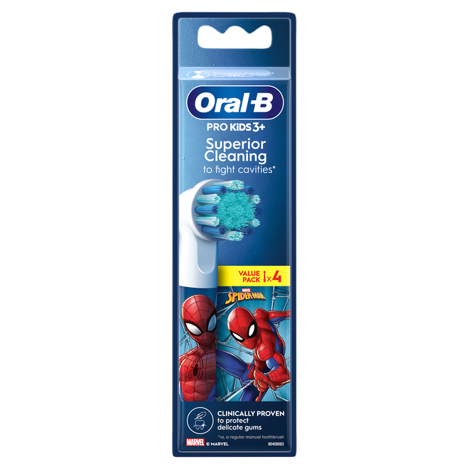 Oral-B Kids Spiderman Recarga Escova Elétrica x4 unidades