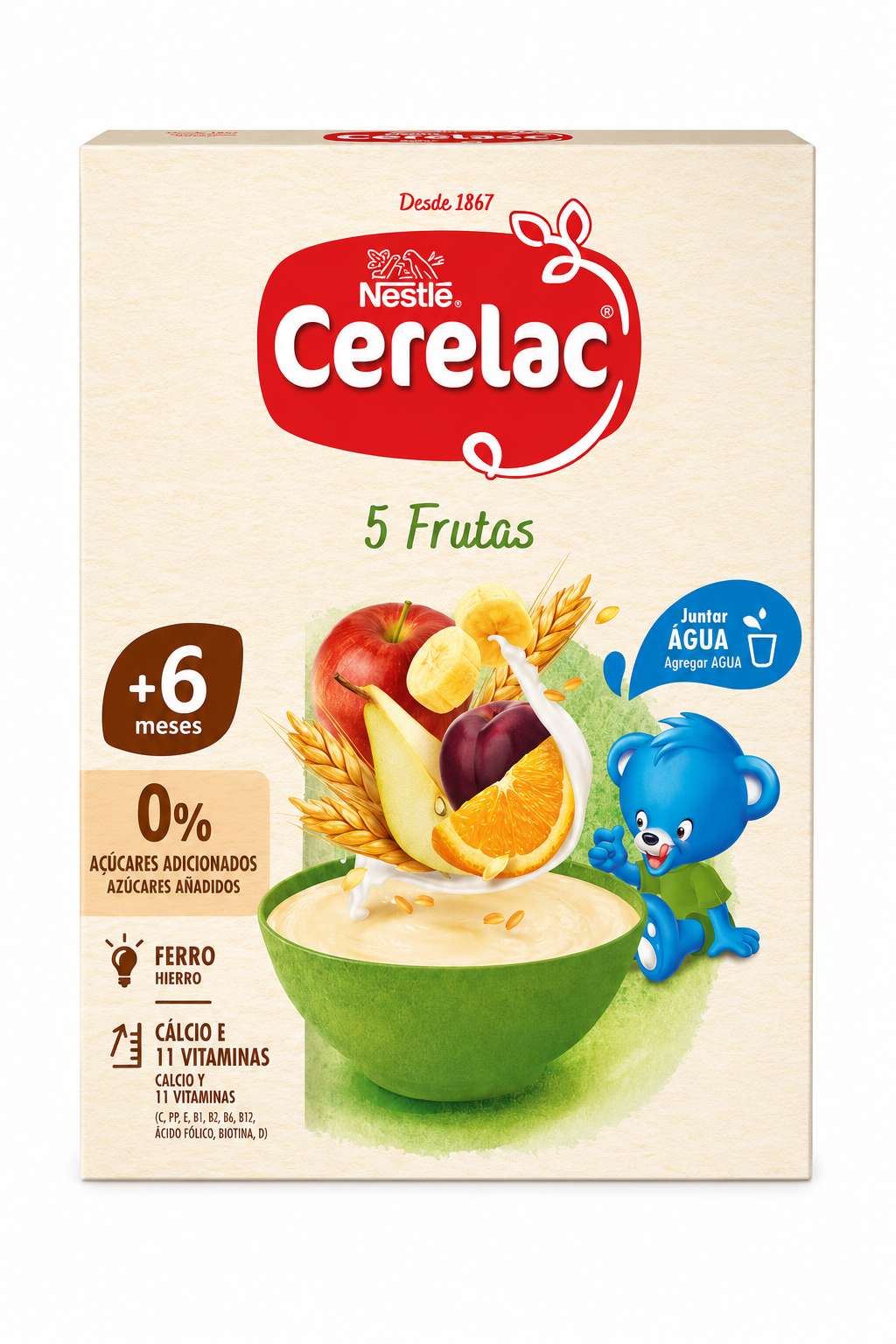 Nestlé Cerelac Farinha Láctea 5 Frutos 6M+ 250g