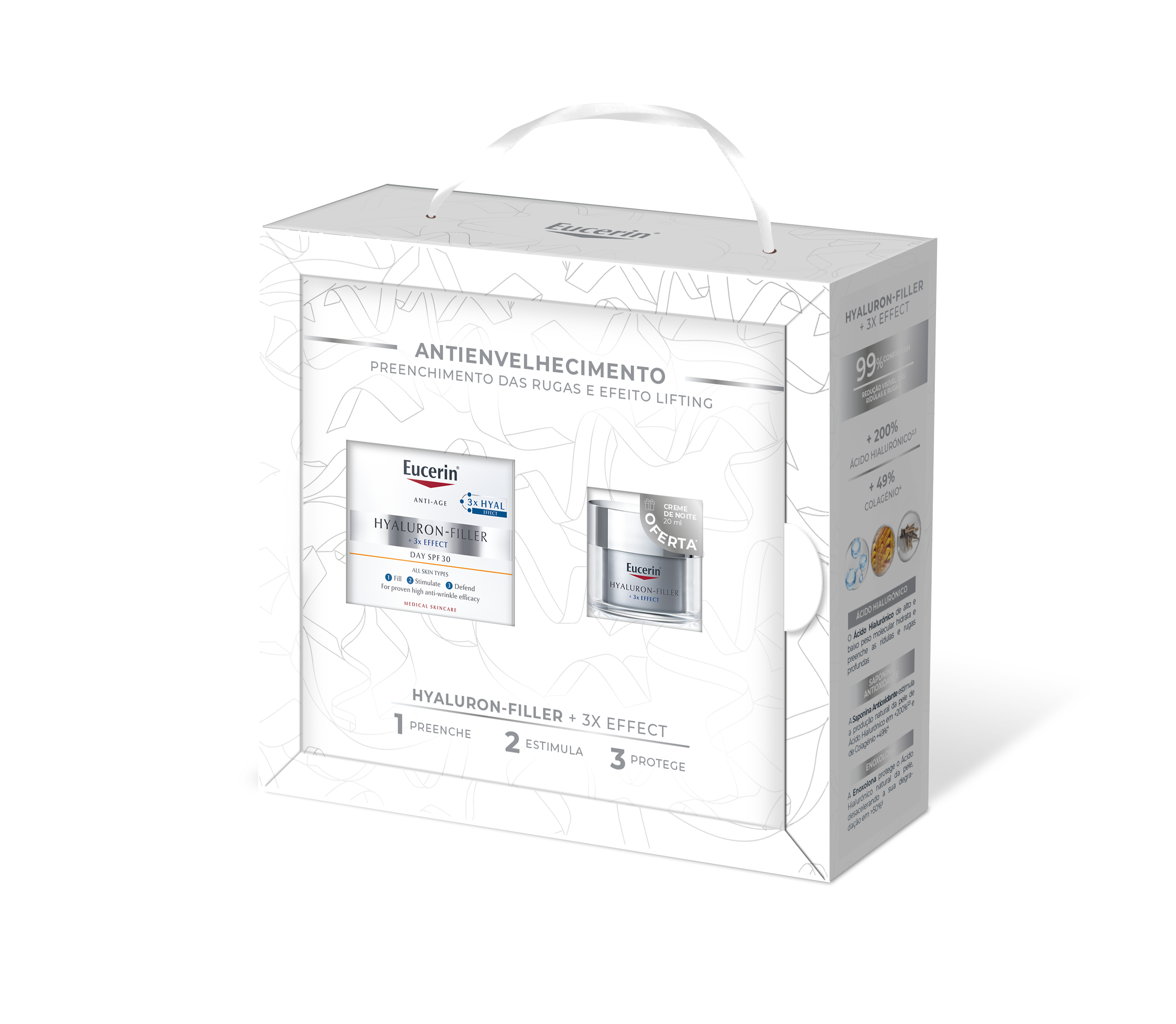 Eucerin Coffret Hyaluron-Filler 3x Effect Creme de Dia 50ml + Oferta Creme de Noite 20ml