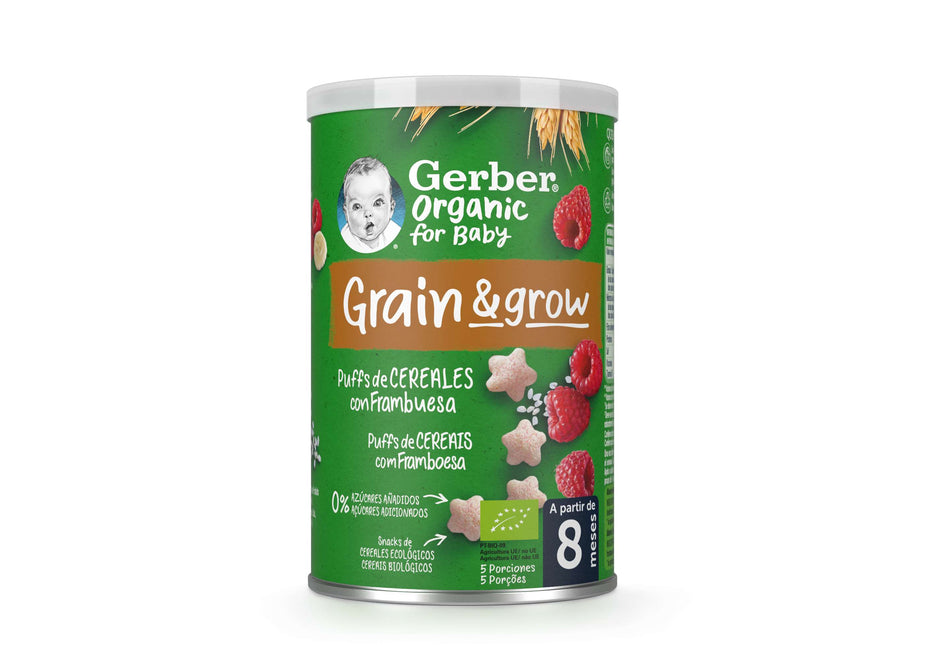 Nestlé Gerber Bio Nutripuffs Framboesa 35g 8M+