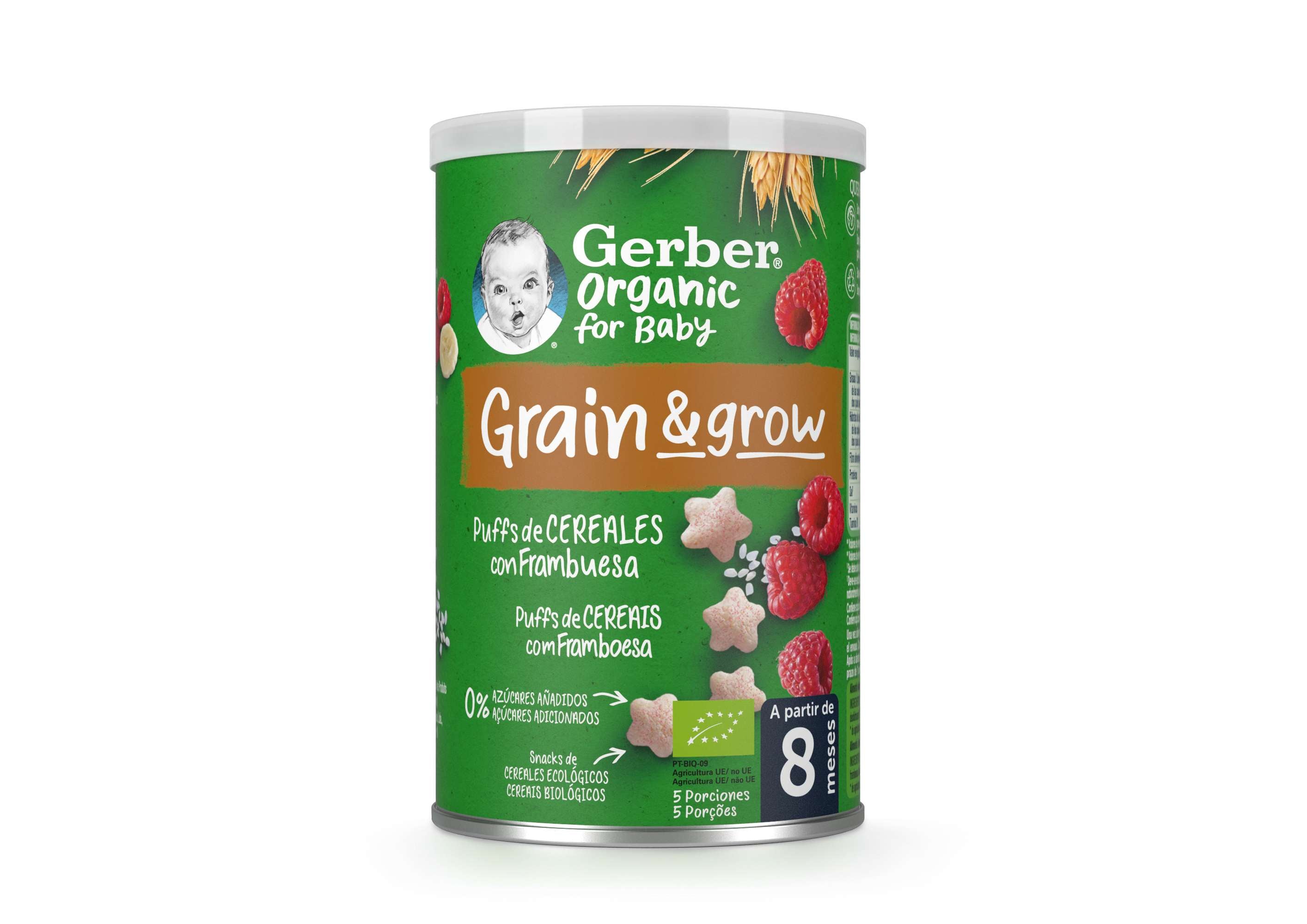 Nestlé Gerber Bio Nutripuffs Framboesa 35g 8M+