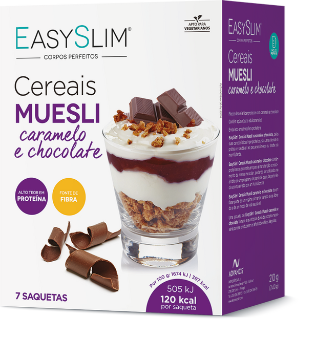 EasySlim Muesli Cereais Caramelo e Chocolate 7x 30g