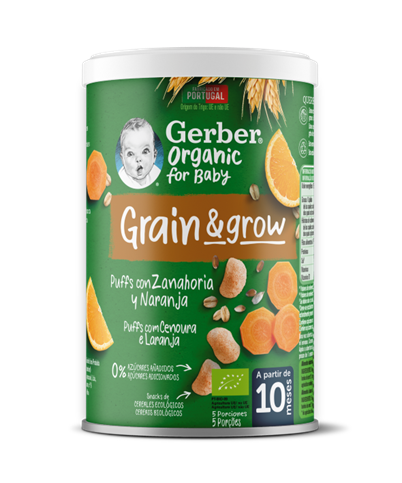 Gerber Organic Grain & Grow Puffs Cenoura 35g