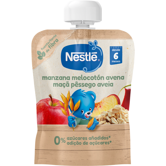 Nestlé Saqueta de Fruta Maçã/ Pêssego/ Aveia 90g 6M+