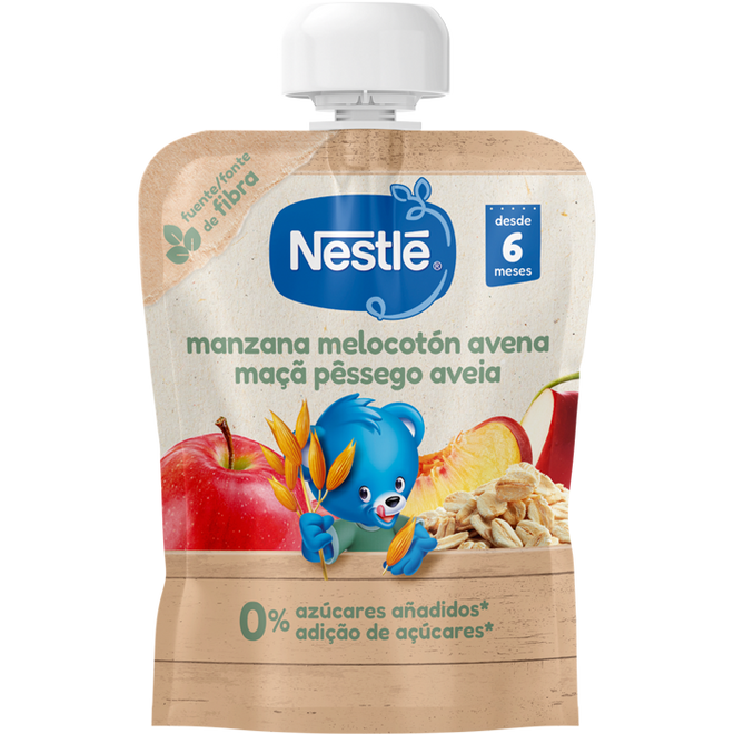 Nestlé Saqueta de Fruta Maçã/ Pêssego/ Aveia 90g 6M+