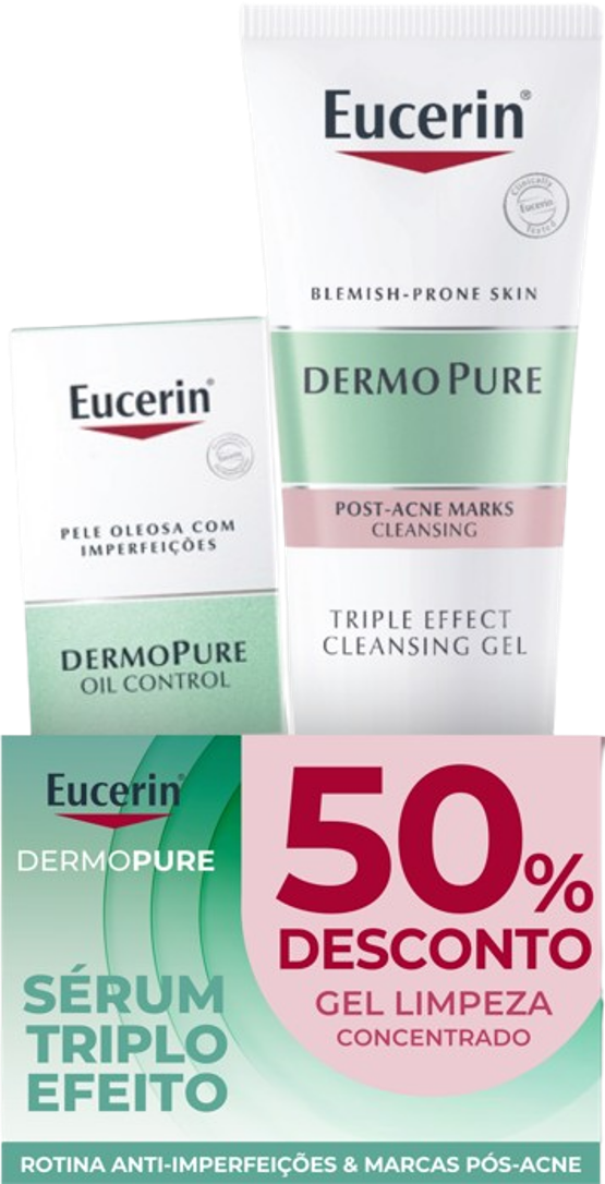 Eucerin Dermopure Sérum Triplo Efeito 40ml  + Gel de Limpeza Concentrado 150ml 50% Desconto