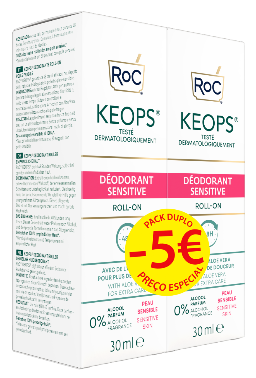 Roc Keops Deo Roll-On Sensitive Duo 2x30ml