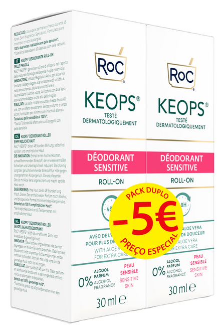 Roc Keops Deo Roll-On Sensitive Duo 2x30ml