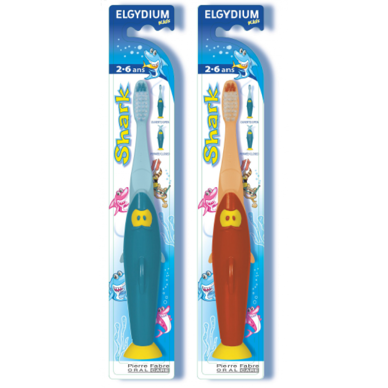 Elgydium Kids Escova de Dentes Tubarão Laranja 2-6 Anos 