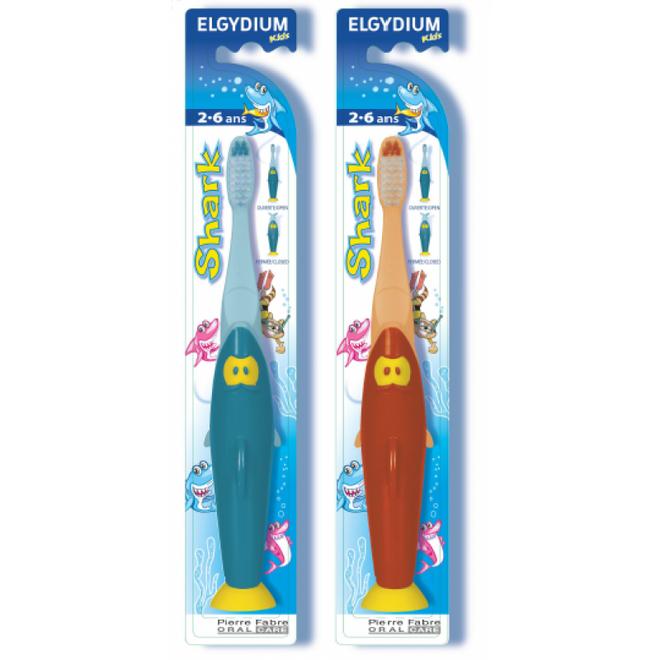 Elgydium Kids Escova de Dentes Tubarão Laranja 2-6 Anos