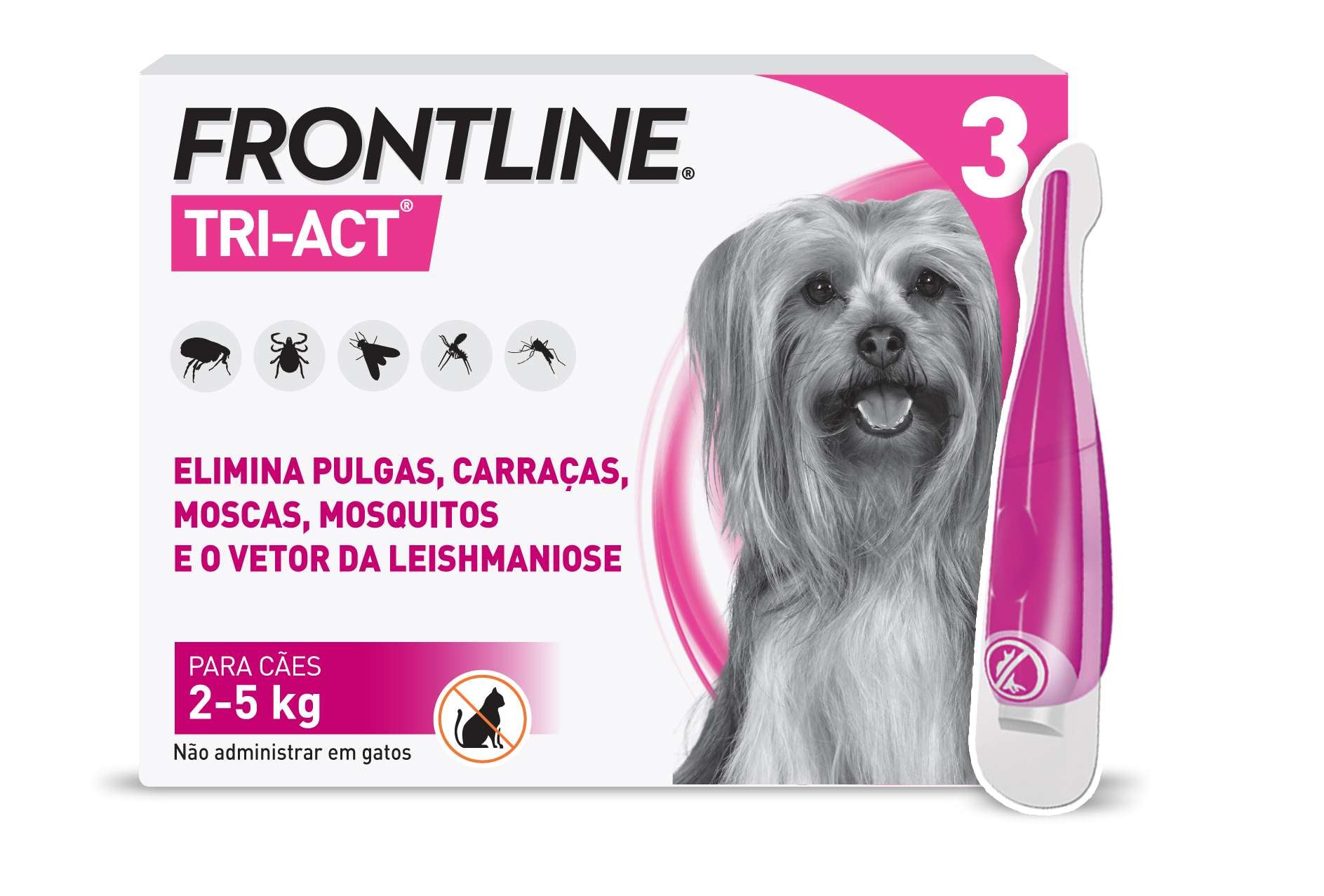 Frontline Tri-Act Antiparasitário Cão 2-5kg 3 unidades