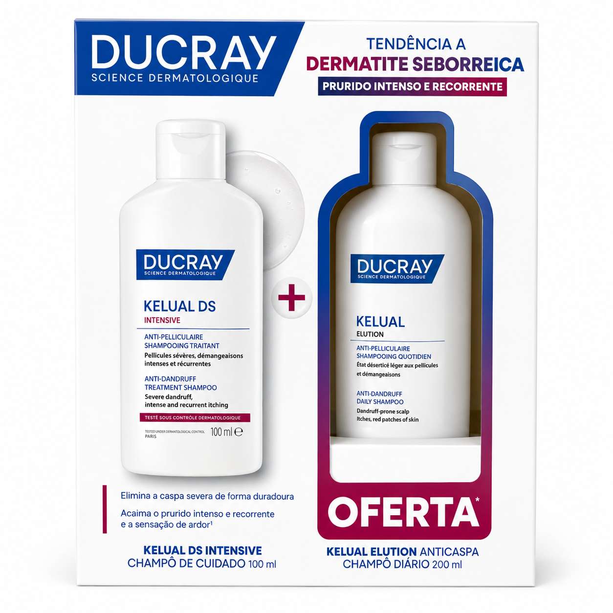 Ducray Kelual Ds Champô Intensivo 100mL + Oferta Champô Elution 200mL