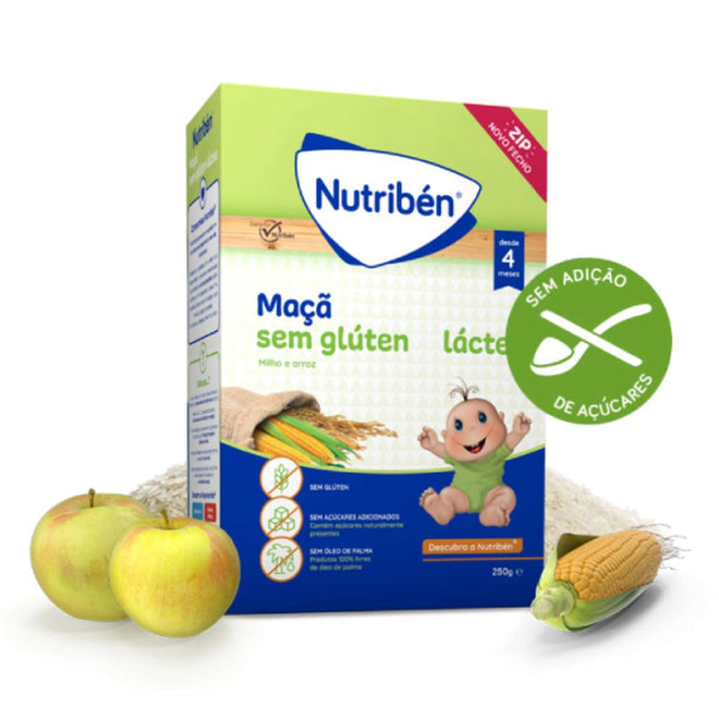 Nutribén Farinhas Maçã sem glúten láctea 250g