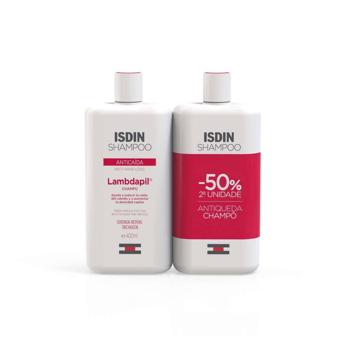 ISDIN Lambdapil Antiqueda Shampoo 400ML -50% 2DA Embalagem- Champô Antiqueda