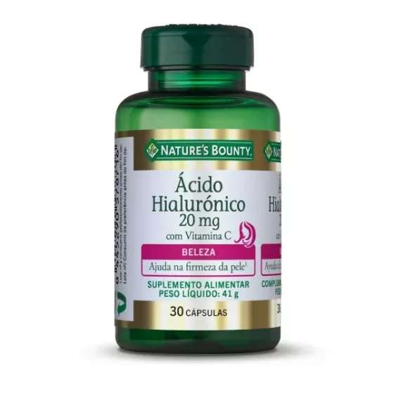 Nature's Bounty Ácido Hialurónico Com Vitamina C 30 Cápsulas De 20mg