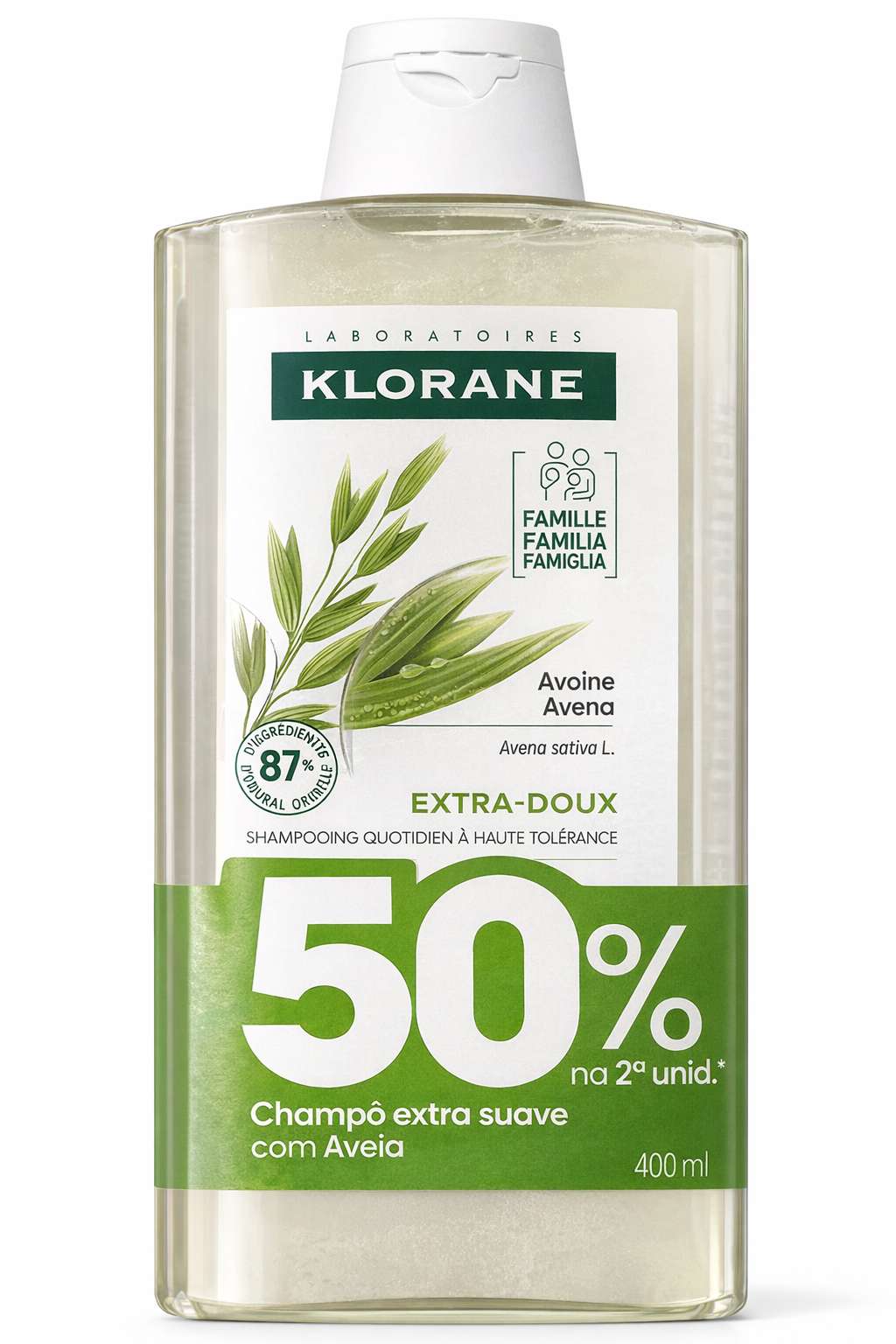 Klorane Capilar Duo Champô Leite de Aveia  2x400ml