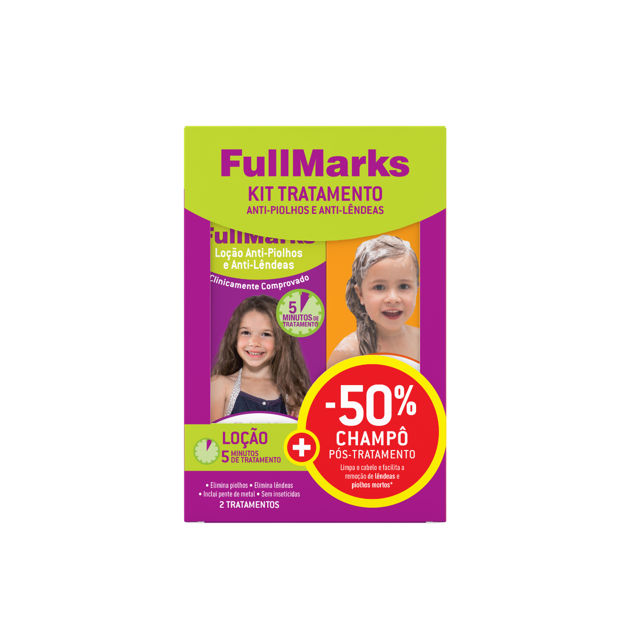 Fullmarks Loção Piolhos/Lêndeas + Champô Pós Tratamento Com Desconto De 50%
