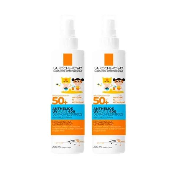 La Roche Posay Anthelios Dermo Pediatrics Spray Invisivel SPF50+ - 200ml (Pack Duplo)