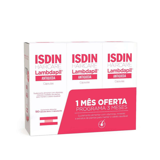 ISDIN Lambdapil Antiqueda 180 Cápsulas Oferta 1mês- Suplemento alimentar para cabelos e unhas